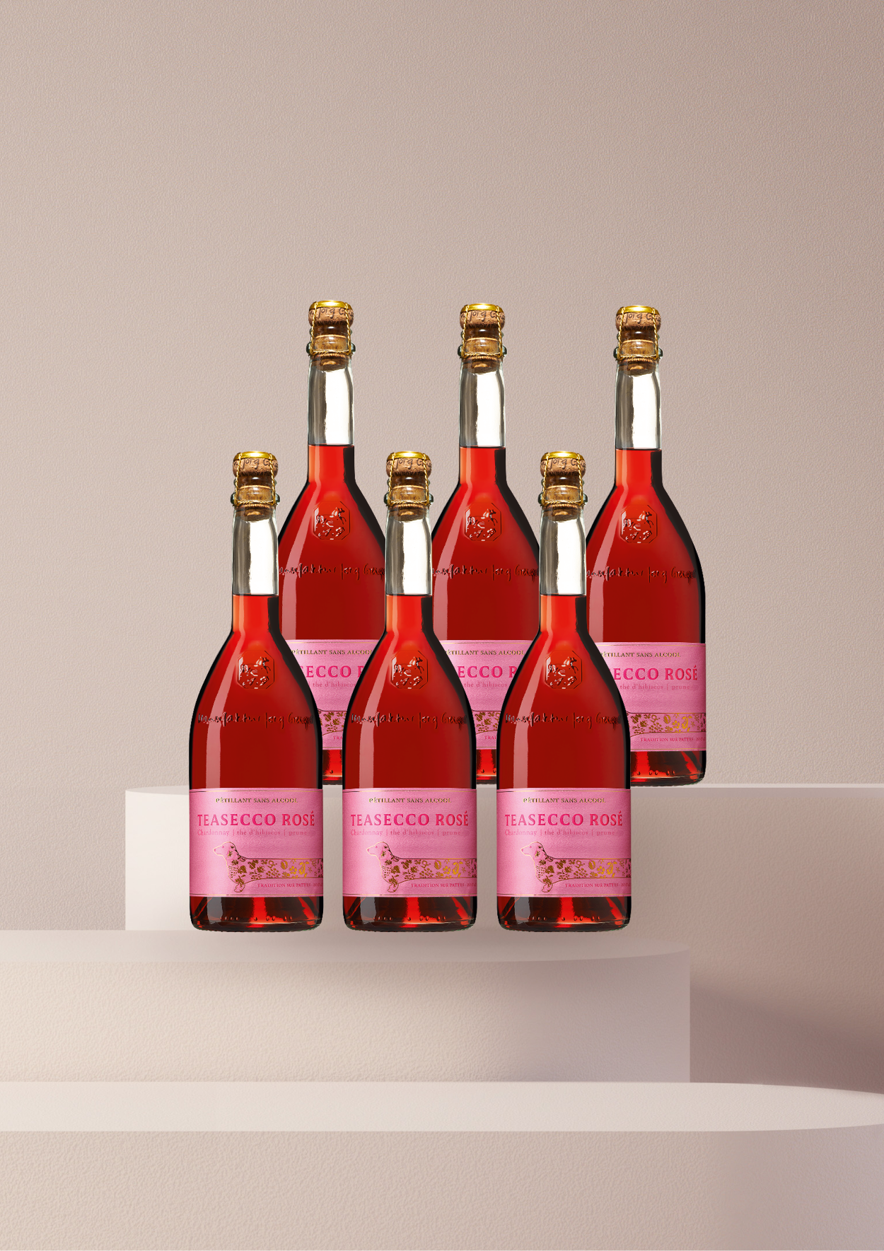 TEASECCO Rosé 750ml,  6 Pack